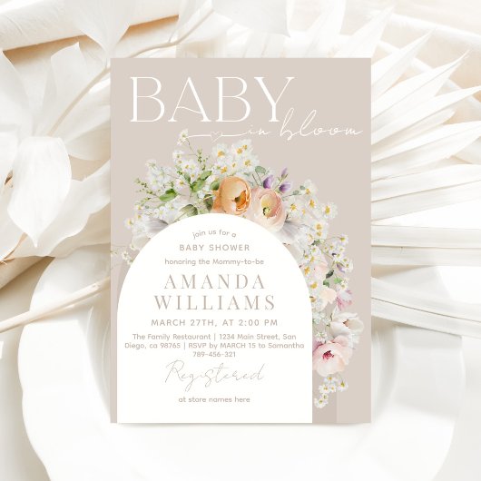 Boho Bloom Garden Wildflower Spring Baby shower Kaart