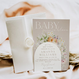 Boho Bloom Garden Wildflower Spring Baby shower Kaart