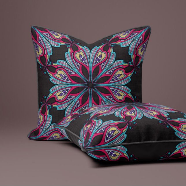 Boho Bloom in Espresso Bruin Kussen (Creator heeft geüpload)