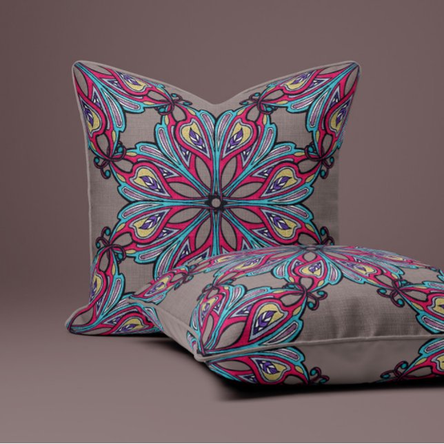 Boho Bloom in Taupe Kussen (Creator heeft geüpload)