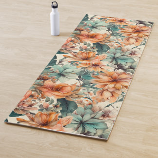 Boho Bloom: Kleurrijke Floral Oasis Yoga Mat