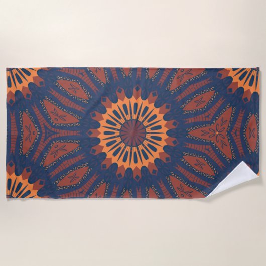 Boho Bloom Mandala Patroon Strandlaken (Voorkant)