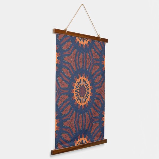 Boho Bloom Mandala Pattern Hangend Wandkleed (Gebogen)
