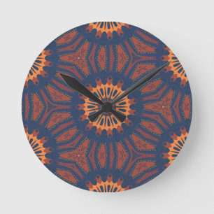 Boho Bloom Mandala Pattern Ronde Klok