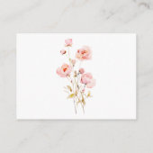 Boho Bloom Roze Blush Bloemen Display Douche Informatiekaartje (Achterkant)