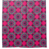 Boho Bloom Shower Curtain in Hot Pink Douchegordijn (Voorkant)