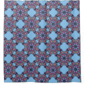 Boho Bloom Shower Curtain in Sky Blue Douchegordijn (Voorkant)
