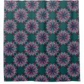 Boho Bloom Shower Curtain in Teal Green Douchegordijn (Voorkant)