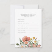 Boho Bloom Wensen voor Baby | Bloemen douche spel Notitiekaartje (Voorkant)