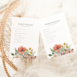 Boho Bloom Wensen voor Baby | Bloemen douche spel Notitiekaartje