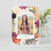 Boho Blooms | 2024 Afstuderen Foto aankondiging (Staand voorkant)