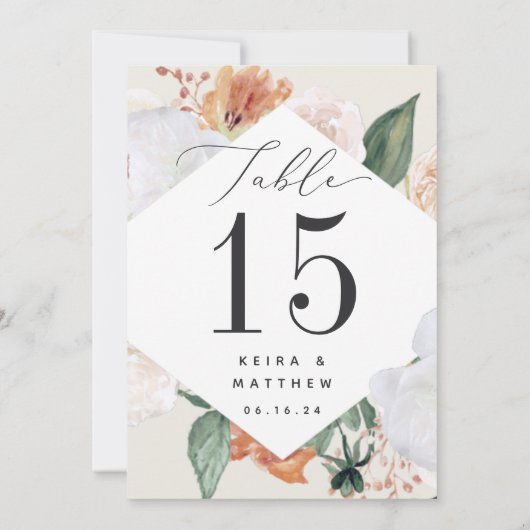 Boho Blooms | Aangepast Floral-tabelnummer (Achterkant)