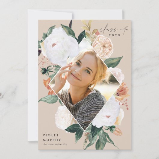 Boho Blooms | Aankondiging foto-Afstuderen (Voorkant)