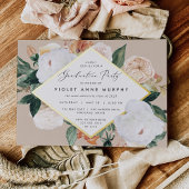 Boho Blooms Afstudeerfeest Folie Uitnodiging