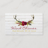 Boho Blooms Antlers Handmade Wind Chime Visitekaartje (Voorkant)