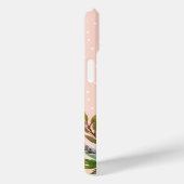 Boho Blooms Blush Stip Monogram Case-Mate iPhone Case (Achterkant / Rechts)