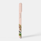 Boho Blooms Blush Stip Monogram iPhone 15 Case (Rechterkant)