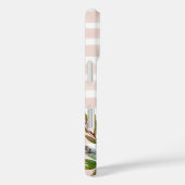 Boho Blooms Blush Streep Monogram Case-Mate iPhone Case (Achterkant / Rechts)