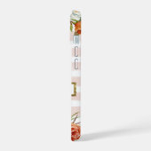 Boho Blooms Blush Streep Monogram iPhone 15 Case (Linkerkant)