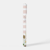 Boho Blooms Blush Streep Monogram iPhone 15 Case (Rechterkant)