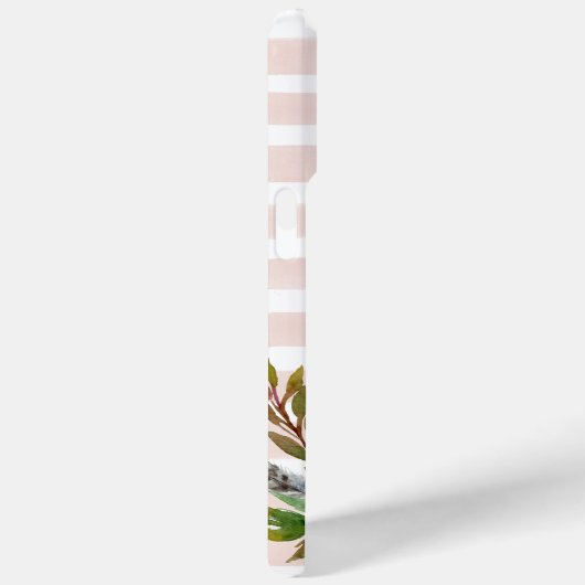 Boho Blooms Blush Stripe Monogram Case-Mate iPhone Case (Achterkant / Rechts)