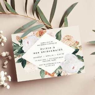 Boho Blooms   Bridesmaids Brunch of Luncheon Kaart