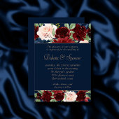 Boho Blooms | Dark Navy Blue en Bourgondische Garl Kaart