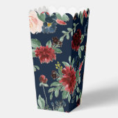 Boho Blooms | Donker marineblauw en bordeaux patro Bedankdoosjes (Achterkant)