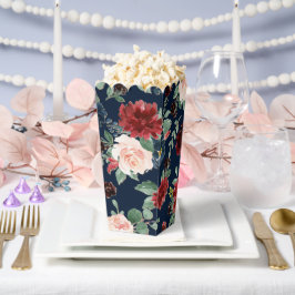 Boho Blooms | Donker marineblauw en bordeaux patro Bedankdoosjes