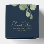 Boho Blooms | Donkere rustieke marine en rood dank Bedankdoosjes (Bovenkant)