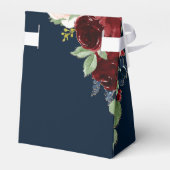 Boho Blooms | Donkermarineblauw en Bourgondisch bo Bedankdoosjes (Achterkant)