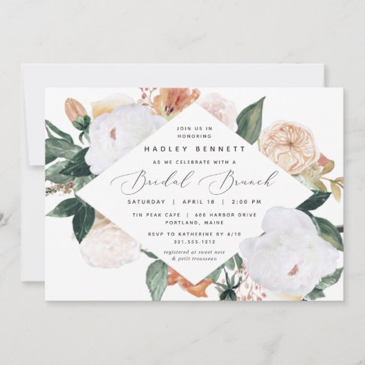 Boho Blooms | Elegant Floral Vrijgezellenfeest Bru Kaart (Voorkant)