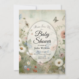 Boho Blooms en  Bloesems Baby shower Kaart