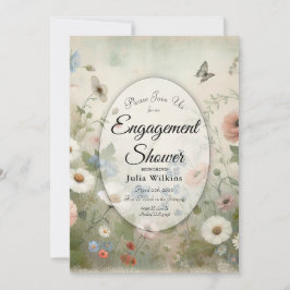 Boho Blooms en  Bloesems Verloving Douche Kaart