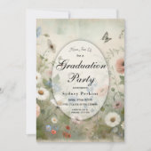 Boho Blooms en  Blossoms Afstudeerfeest Kaart (Voorkant)