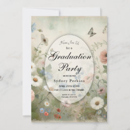 Boho Blooms en  Blossoms Afstudeerfeest Kaart