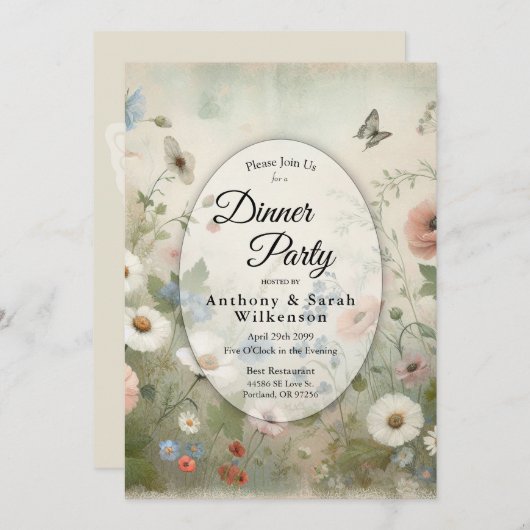 Boho Blooms en  Blossoms Restaurant Diner Kaart (Voorkant / Achterkant)