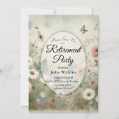 Boho Blooms en  Blossoms Retirement Party Kaart (Voorkant)