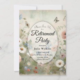 Boho Blooms en Blossoms Retirement Party Kaart