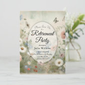 Boho Blooms en  Blossoms Retirement Party Kaart (Staand voorkant)