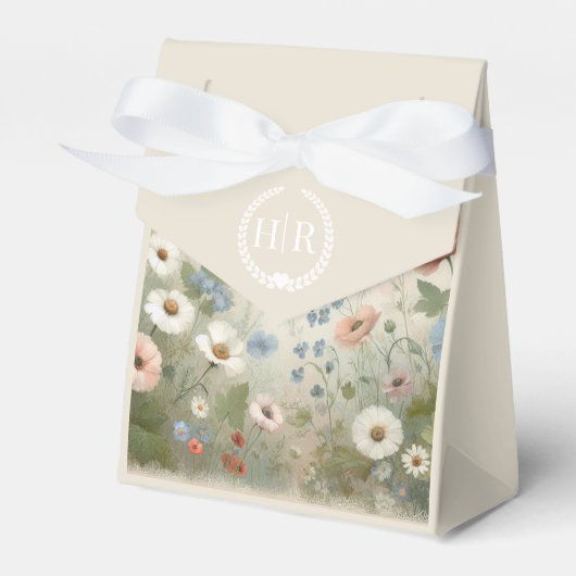 Boho Blooms en  huwelijksgeloften Bedankdoosjes (Voorkant Zijde)