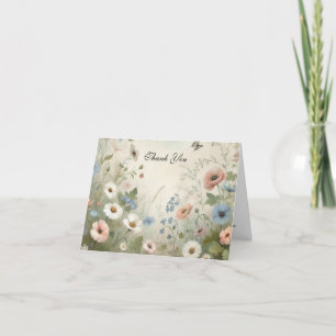 Boho Blooms en  huwelijksgeloften Bedankkaart