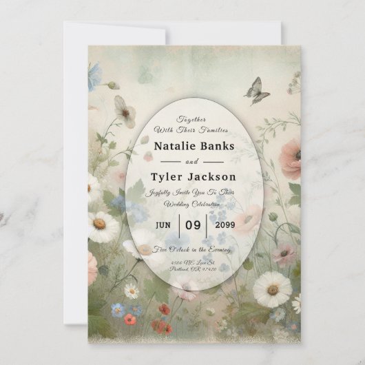 Boho Blooms en huwelijksgeloften Kaart (Voorkant)