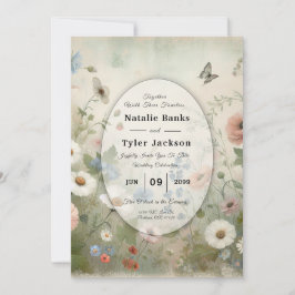 Boho Blooms en  huwelijksgeloften Kaart