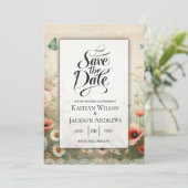 Boho Blooms en  huwelijksgeloften Save The Date (Staand voorkant)