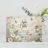 Boho Blooms en  huwelijksgeloften Save The Date (Staand voorkant)