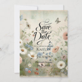Boho Blooms en  huwelijksgeloften Save The Date