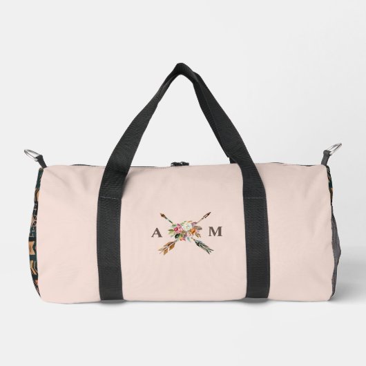 Boho Blooms en pijlen monogram Plunjezak (Voorkant)