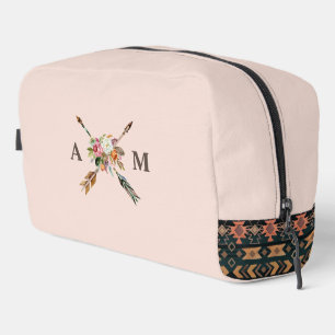 Boho Blooms en pijlen monogram Toilettasje