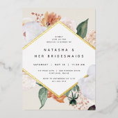 Boho Blooms Floral Bridesmaids Luncheon of Brunch Folie Uitnodiging (Voorkant)